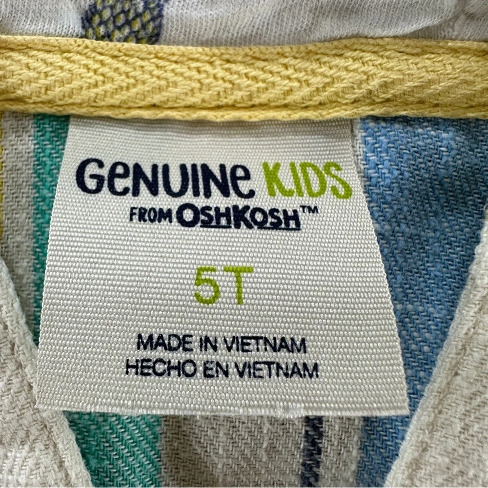 Genuine Kids by OshKosh Beach Surfer Baha Striped Hoodie Sz 5T